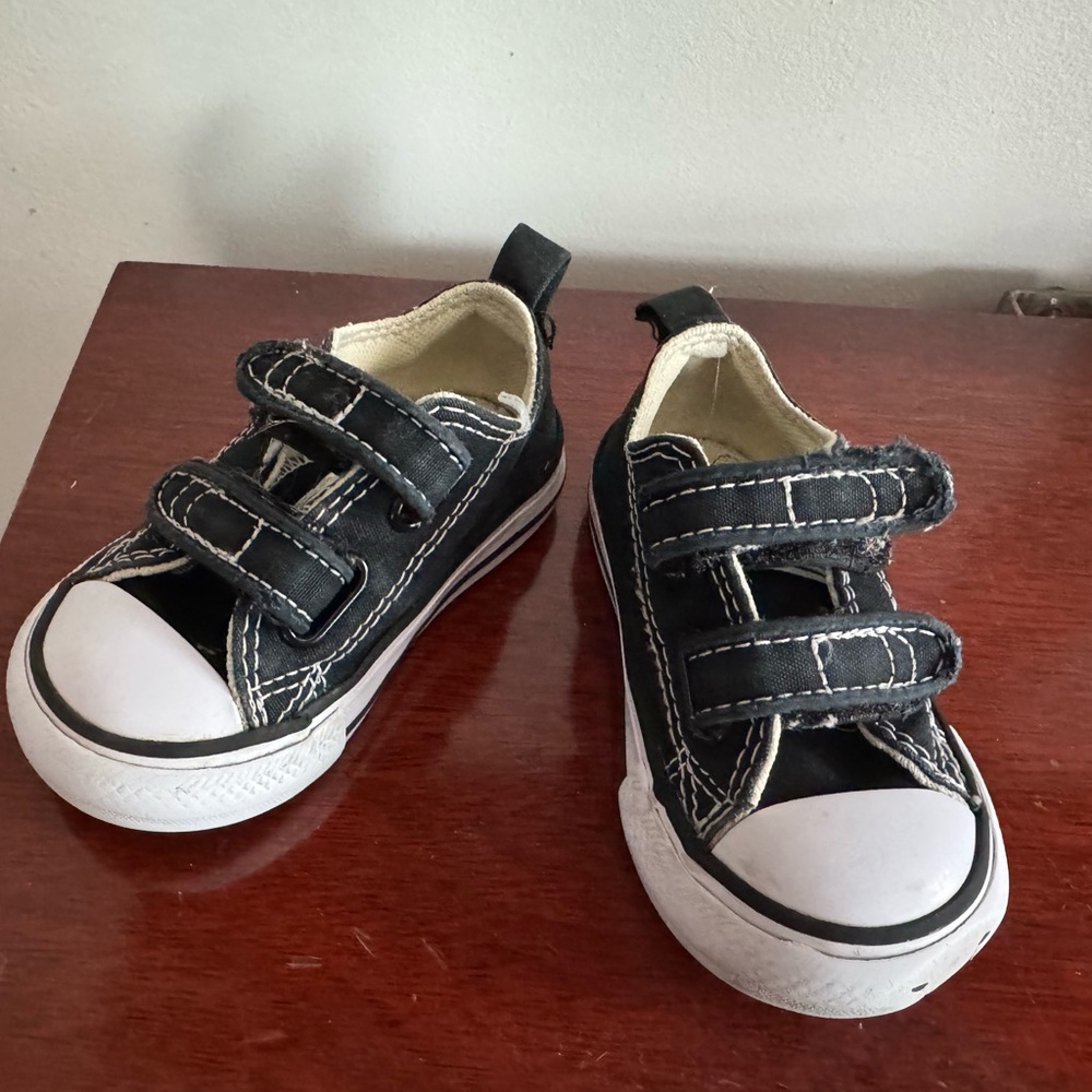 Black Toddler Converse Shoes with Easy Velcro Straps